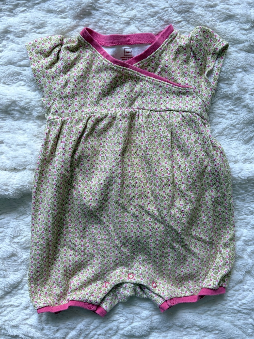 Tea Collection Pink Trim Floral Kids Pajama Top